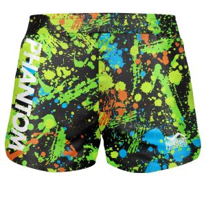 Fightshorts FUSION Splatter  - Schwarz/Neon
