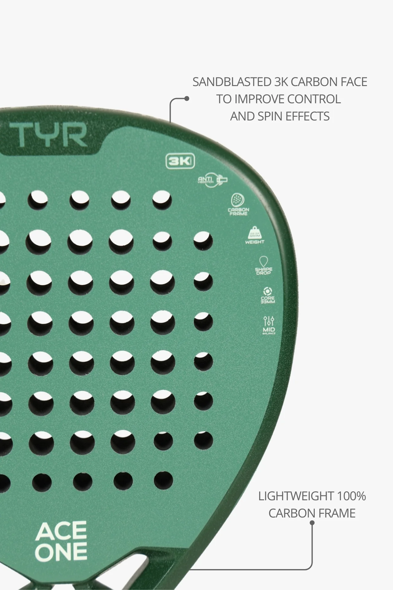 Ace One Raquette de Padel | Tÿr - Verte – Image 2