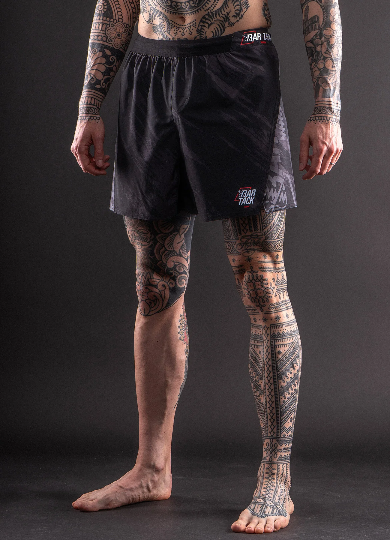 Short de MMA Bar Tack AeroMax™ "Warfare" - Noir