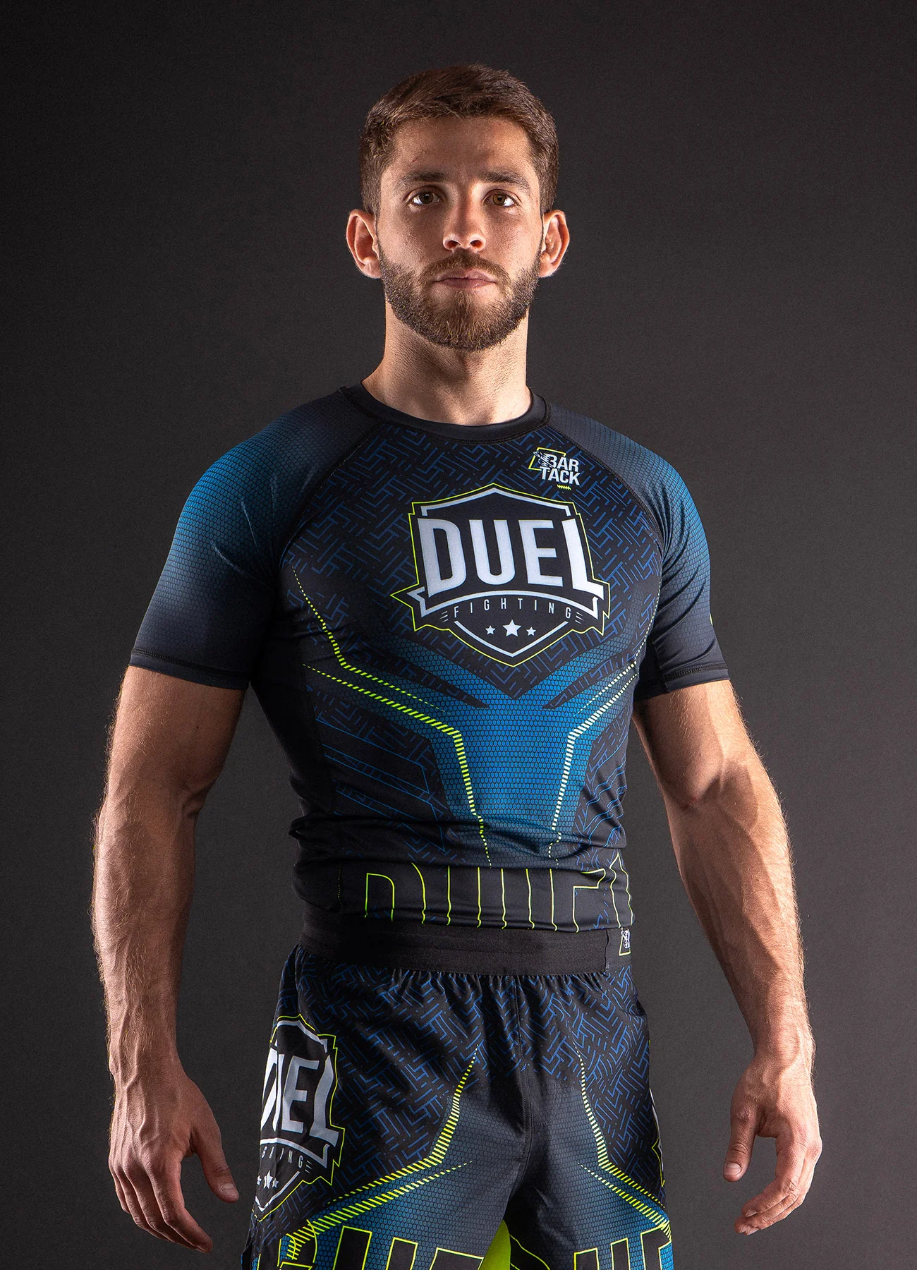 Rashguard Bar Tack x Duel Fighting - Bleu – Image 3