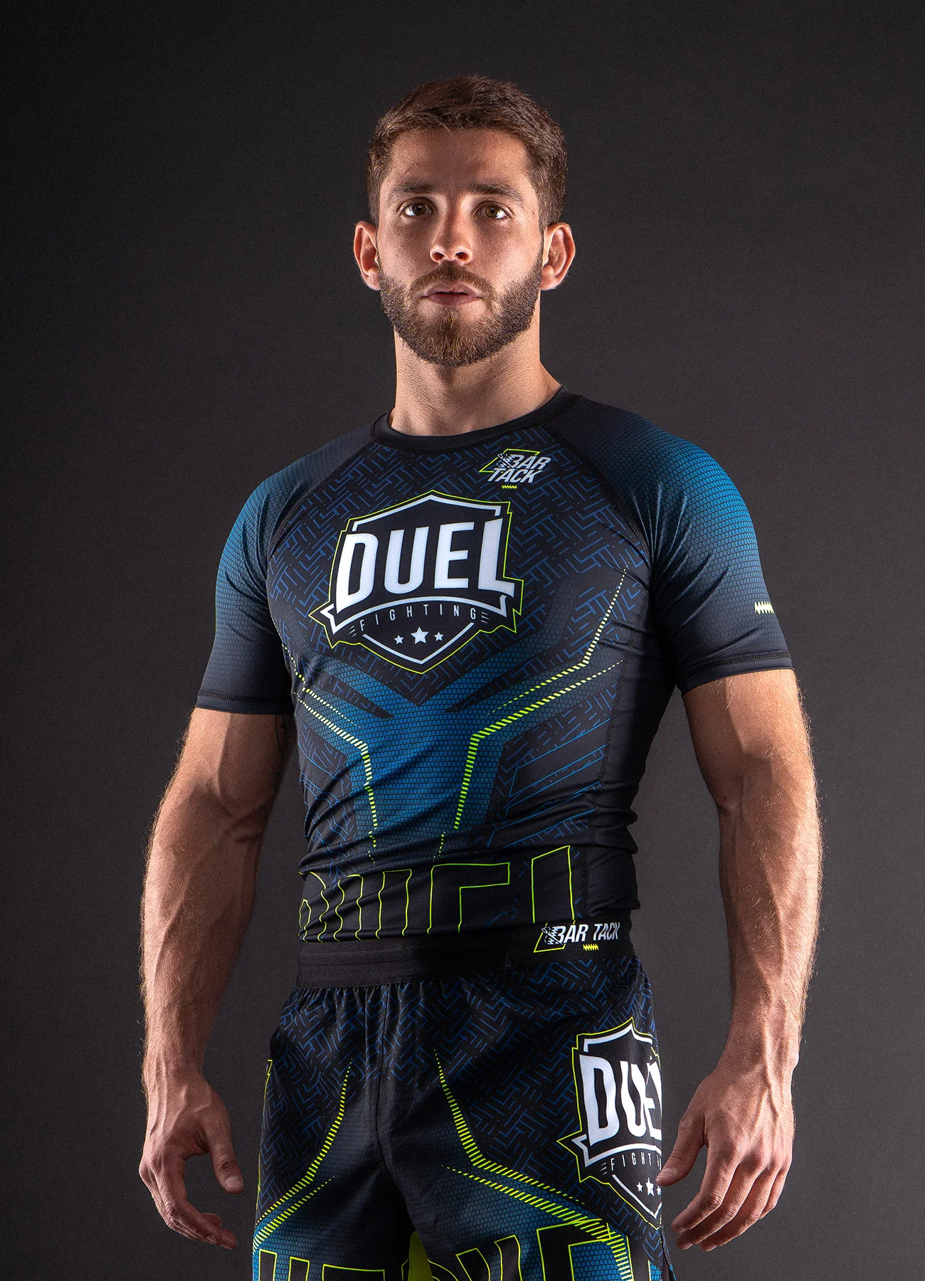 Rashguard Bar Tack x Duel Fighting - Bleu