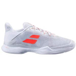 BabolatJetTereClayWhiteLivingCoral_64eaa15c-848b-4865-8eb6-b8edcd44f577.jpgv1750055215 Chaussures de padel Babolat Jet Tere Clay pour femmes (Blanc/Corail vif)