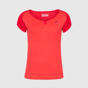 Baboplaycapsleevetoprod.jpgv1668431030 Haut Babolat Play Cap Sleeve pour femmes (Rouge)