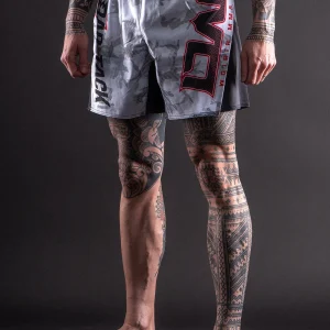 Short de MMA AeroMax™ Bar Tack x Daniel Woirin "Arctic Camo" - Blanc/Noir